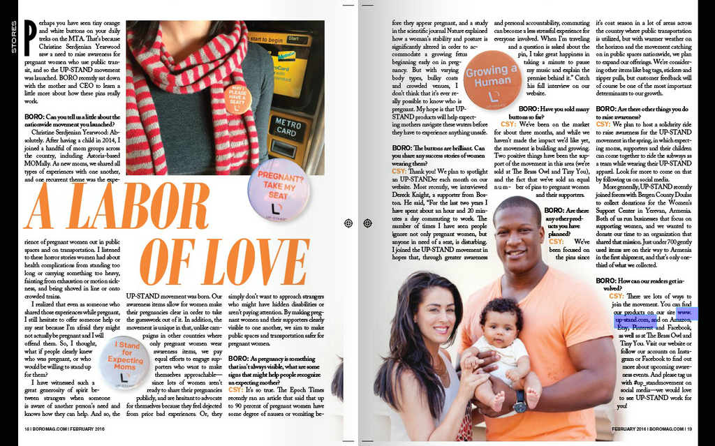 UP-STAND Featured in BORO Magazine