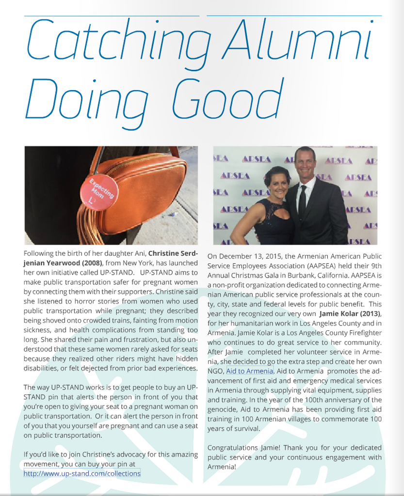 UP-STAND Recognized in BA's Alumni Magazine