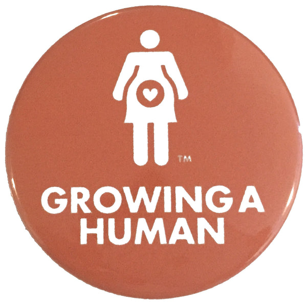Growing a Human Graphic Pin - English